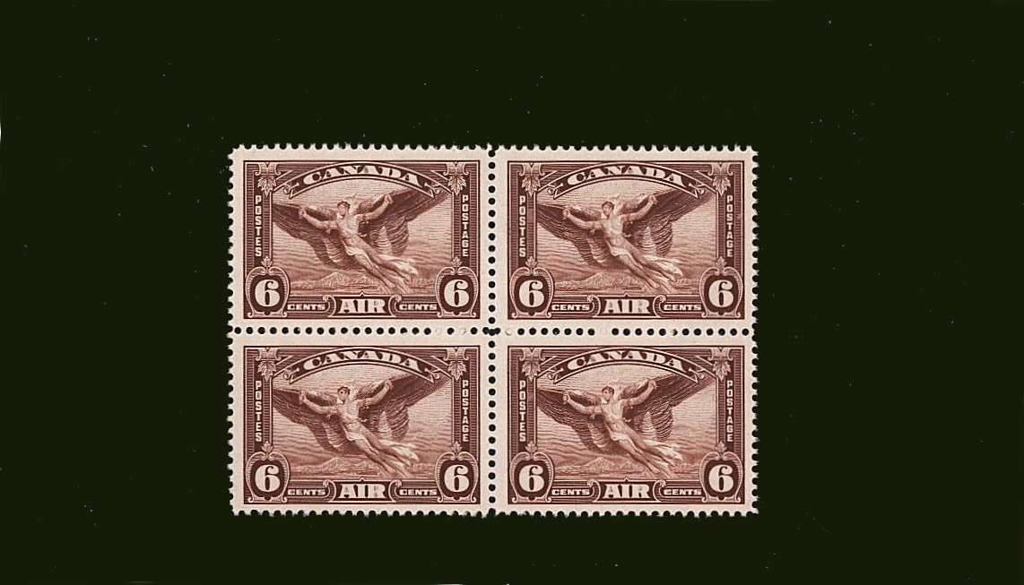 6c AIR Red-Brown<br/>
in a superb unmounted mint block of four
<br><b>BBJ</b>