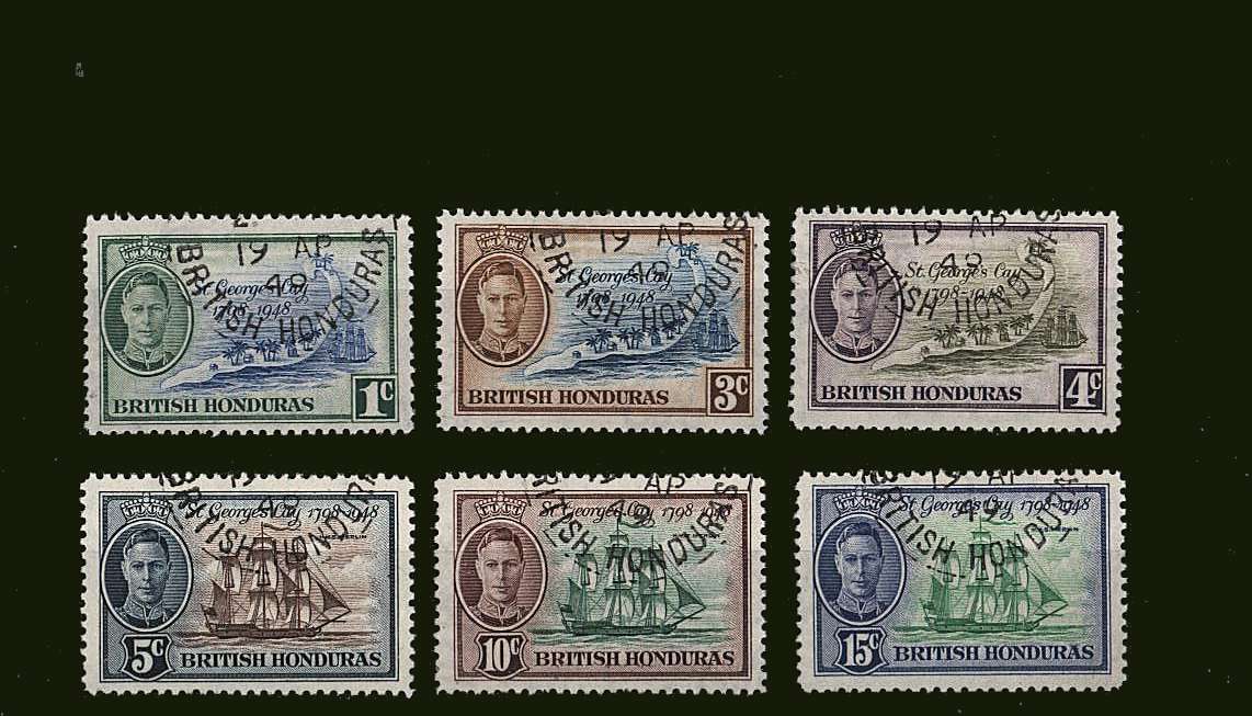 Battle of St Georges's Cay set of six.<br/>
A stunning fine used set with matching cancels.<br/><b>BBJ</b>