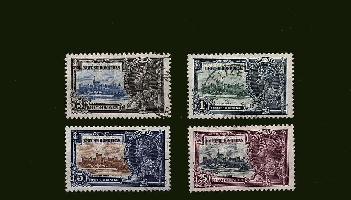 Silver Jubilee set of four superb fine used.<br/><b>SEARCH CODE: 1935JUBILEE</b><br/><b>BBJ</b>