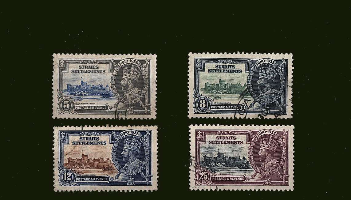 Silver Jubilee set of four superb fine used.<br/><b>SEARCH CODE: 1935JUBILEE</b><br/><b>BBJ</b>