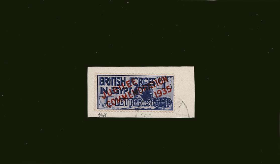 The 1935 SILVER JUBILEE commemorative single superb fine used tied to a small piece.
A scarce stamp so fine. 
<br/><b>SEARCH CODE: 1935JUBILEE</b><br/><b>BBJ</b>