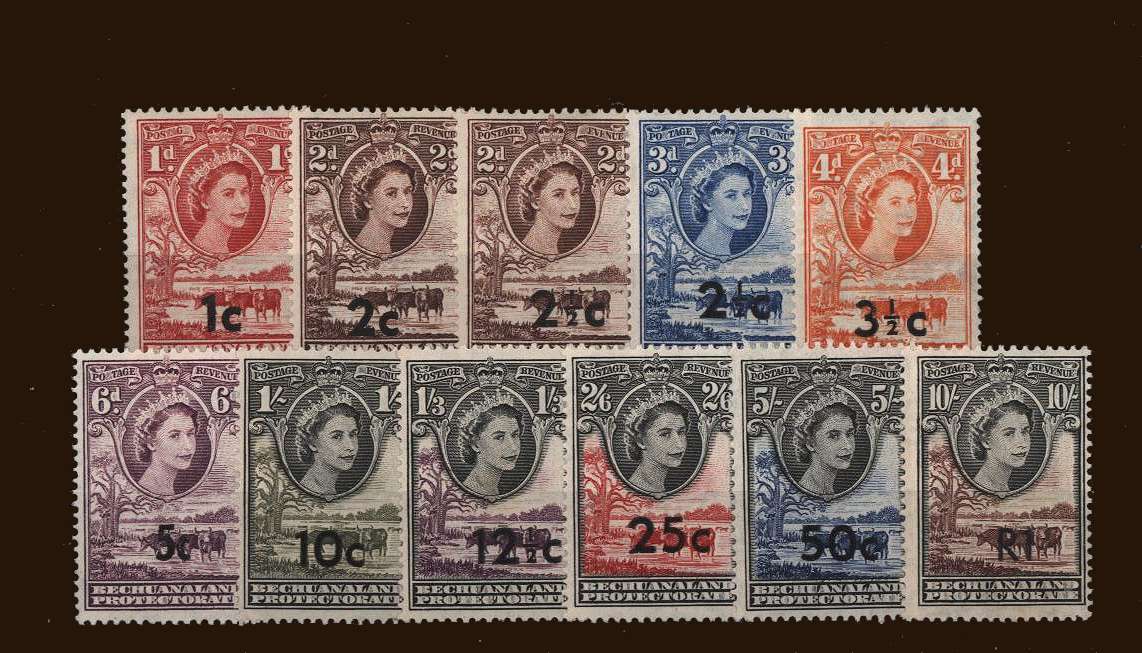 The surcharged set of eleven lightly mounted mint.<br/><b>BBM</b>