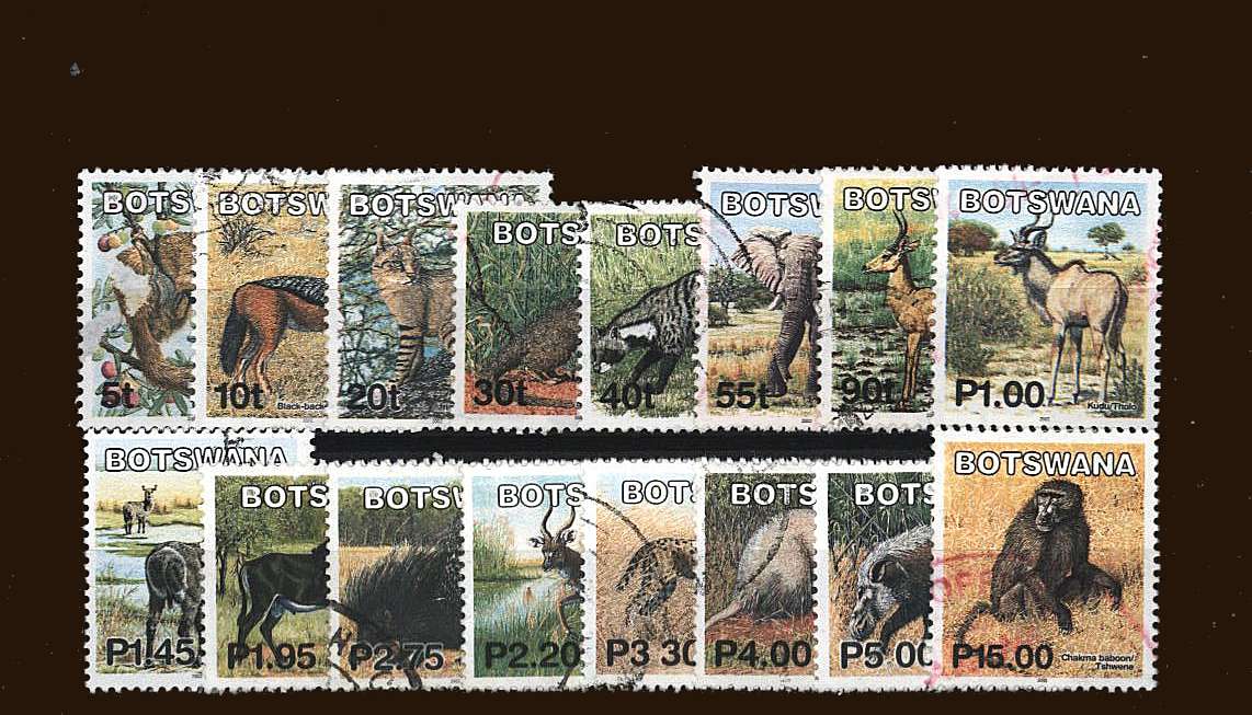 The Mammals set of sixteen superb fine used. 
<br/><b>BBM</b>