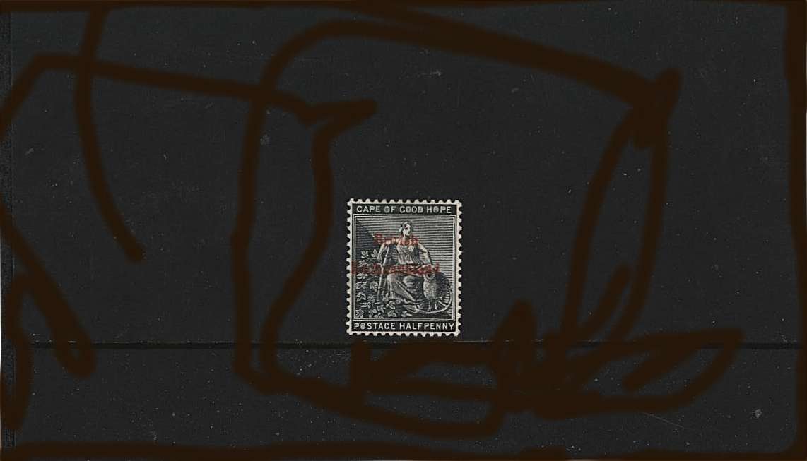½d Grey-Black overprinted in Red.<br/>
A fresh good mounted mint single<br/>
SG Cat £38


<br/><b>BBM</b>