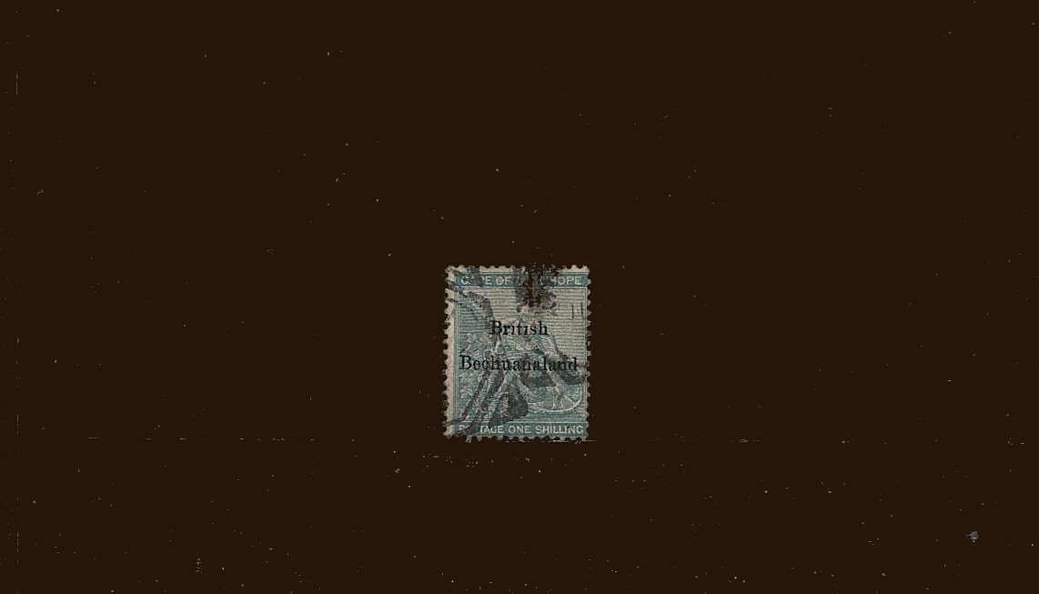 1/- Green<br/>
A good sound used stamp with no faults.<br/>
SG Cat £200
<br/><b>BBM</b>