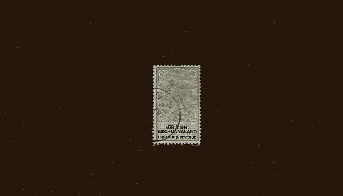 1/- Green and Black<br/>
A superb fine used single<br/>
SG Cat £18<br/><b>BBM</b>