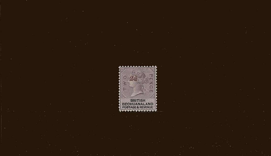 2d on 2d Lilac and Black<br/>
A fine and fresh very lightly mounted mint stamp. Superb!<br/>
SG Cat £65<br/><b>BBM</b>