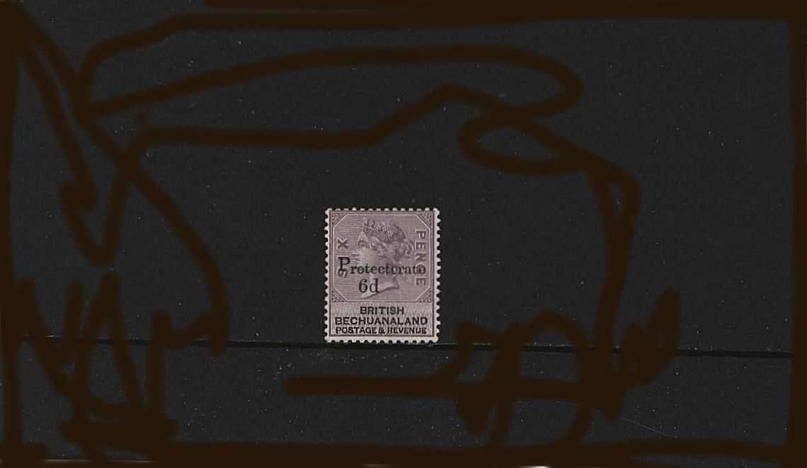 6d on 6d Lilac and Black<br/>
A superb unmounted mint single with a tiny dealers mark on back.<br/>
Rare to find unmounted mint! <br/>
SG Cat for mounted £140
<br/><b>BBM</b>