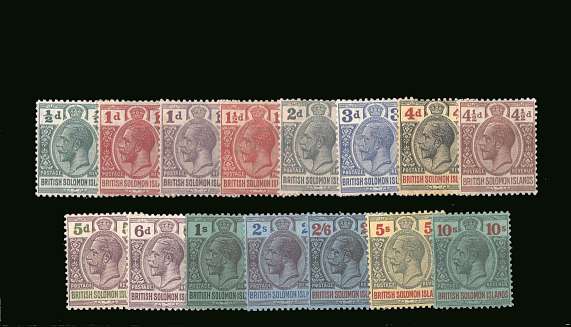 The Multiple Script watermark set of fifteen fine,</br>very very lightly mounted mint with several, including<br/>the top value being unmounted mint.  
<br/><b>BBP</b>