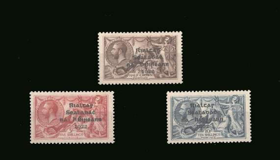 The ''Dollard'' set of three overprinted ''Seahorses'' set of three superb unmounted mint.<br/>A bright and fresh set with excellent centering for this issue.
<br/><b>BBP</b>