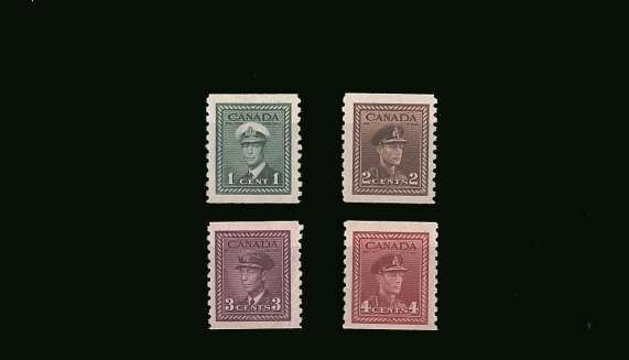 The coils set of four lightly mounted mint with excellent centering. 
<br/><b>BBP</b>