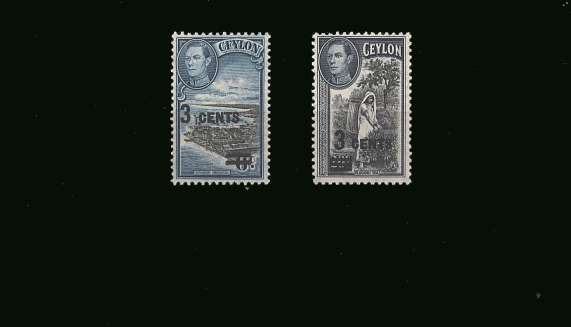 The surcharged set of two superb unmounted mint.
<br/><b>BBP</b>