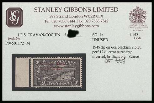 2p on 6ca Blackish Violet
<br/>For a full description please see scan.<br/>
This item is offered on the GIBBONS stock card<br/>thus it may be assumed to be correctly identified.
<br/><b>BBR</b>