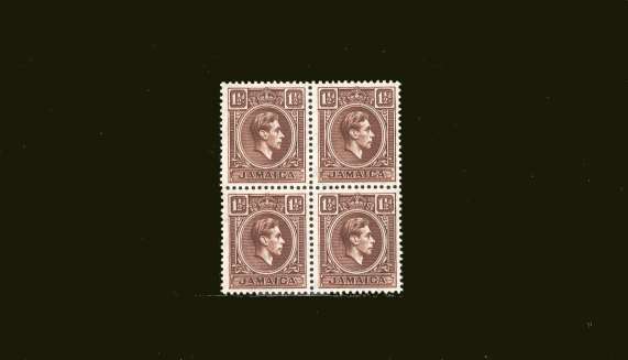 1½d Chestnut<br/>in a superb unmounted mint block of four.<br/><b>BBT</b>