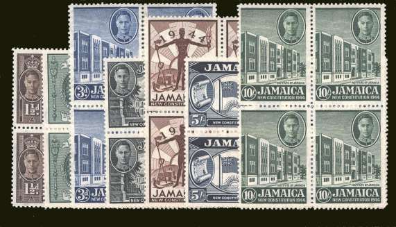 The New Constitution set of seven <br/>in superb unmounted mint blocks of four.<br/><b>BBT</b>