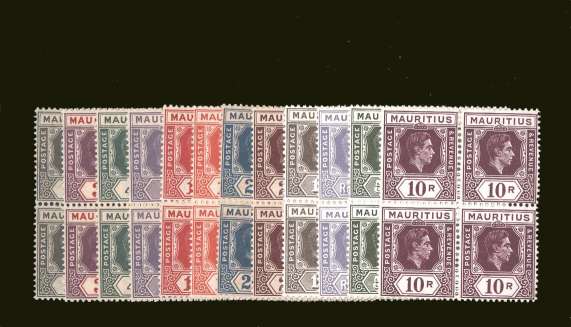 The George Sixth set of twelve <br/>in superb unmounted mint blocks of four.<br/><b>BBT</b>