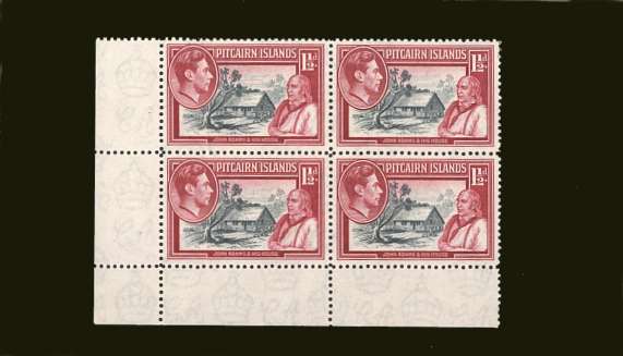 1½d Grey and Carmine in a superb unmounted mint SW corner block of four.
<br/><b>BBT</b>