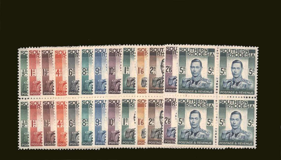 The George Sixth set of thirteen in a superb unmounted mint blocks of four.
<br/><b>BBT</b>