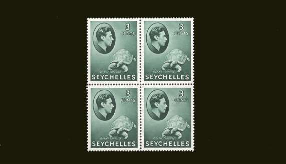 3c Green definitive odd value<br/>in a superb unmounted mint block of four.<br/><b>BBT</b>
