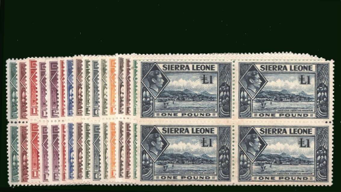 The pictorials set of sixteen in superb unmounted mint blocks of four.<br/>So rare in blocks!!!
<br/><b>BBT</b><br/>