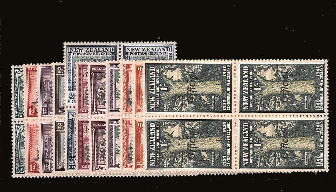 The George 6th OFFICIALS set of eleven in superb unmounted mint blocks of four.<br/>SG Cat £900
<br><b>BBQ</b>