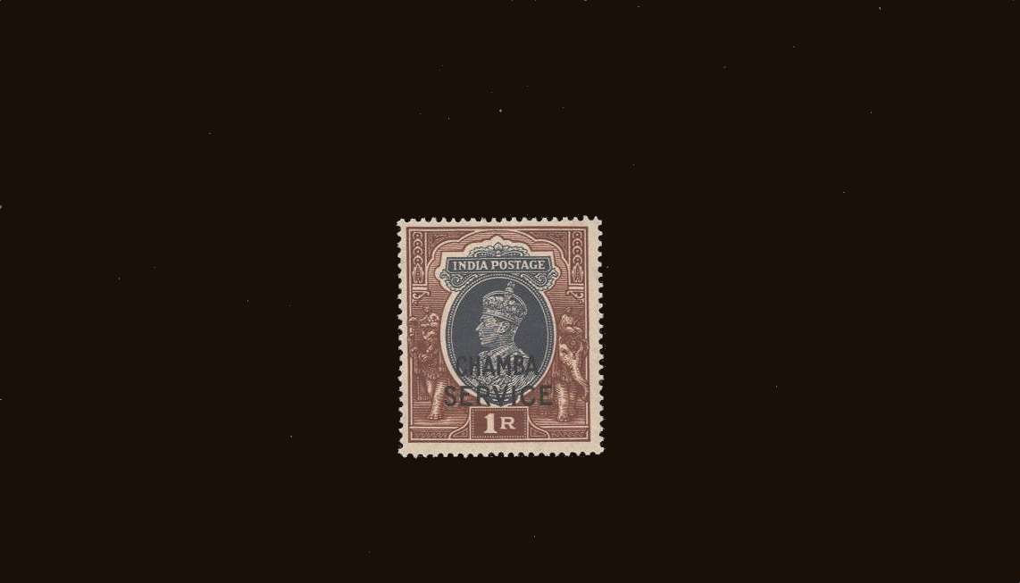 1r Grey and Red-Brown<br/>
A superb unmounted mint single overprinted<br/><b>''CHAMBA SERVICE''<br/>SG Cat �20
<br/><b>QQB</b>
