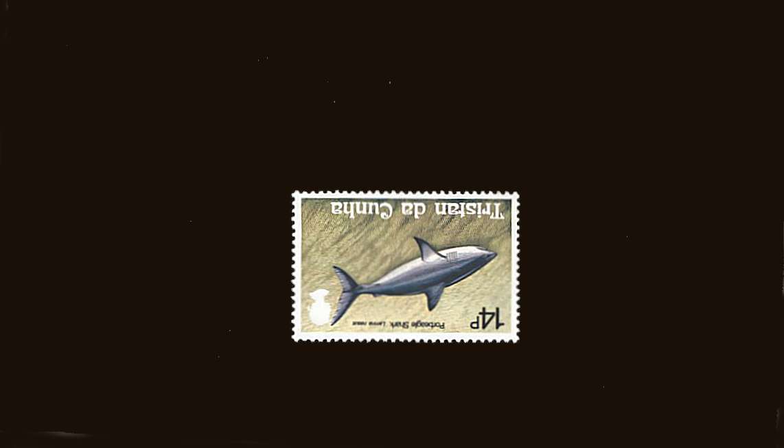 14p Sharks<br/>
a superb unmounted mint stamp showing an<br/><b>INVERTED WATERMARK - CROWN TO RIGHT OF CA.</b><br/>SG Cat £100
<br/><b>QQB</b>