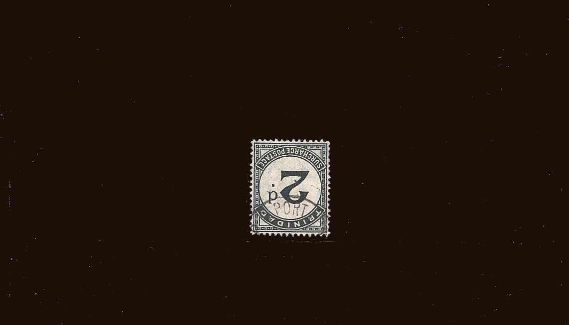 2d Slate-Black <b>POSTAGE DUE</b><br/>A superb fine used single cancelled with a<br/>crisp CDS at top also clearly<br/>showing an <b>INVERTED WATERMARK.</b><br/>
SG Cat �450.00<br/>
<b>QQB</b>