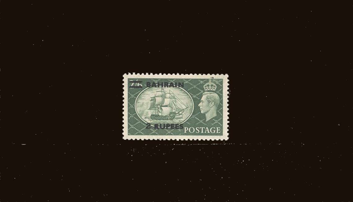 2r on 2/6d Yellow-Green overprinted with Surcharge Type II<br/>
SG Cat £160.00<br/>
<b>9ERH9</b>
