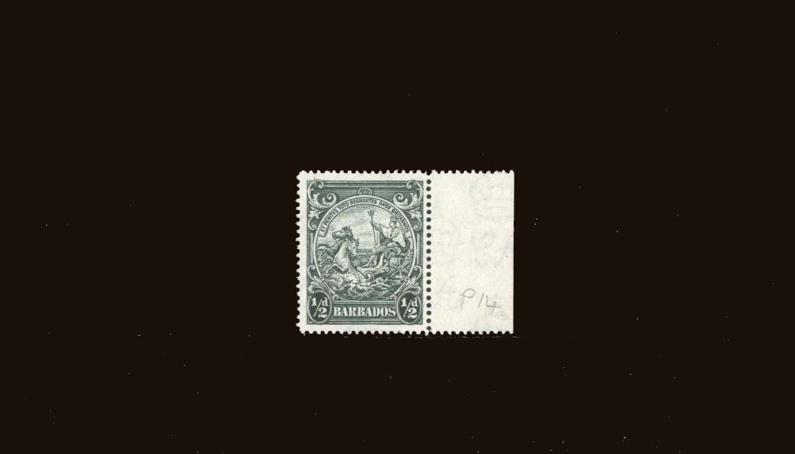 ½d Green - Perforation 14<br/>
A superb unmounted mint right side marginal single. 
<br/><b>9ERH9</b>