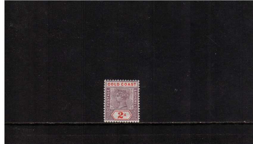 2d Dull Mauve and Orange-Red superb very lightly mounted mint stamp. Very fresh.