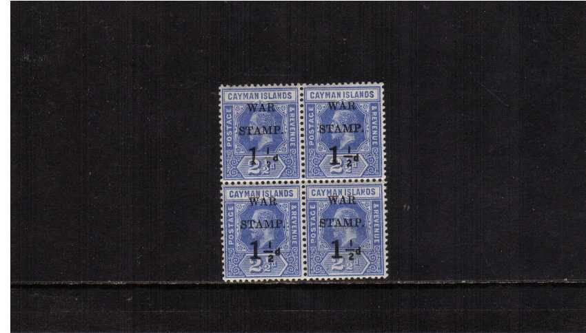 1d WAR STAMP overprint on 2d Deep Blue showing the fraction bar almost missing (only a trace shows). Variety in unmounted. Mounted on one normal only.